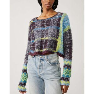 Free People Multicolor Fuzzy Sweater